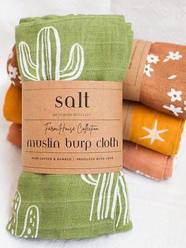 Farmhouse Collection Cotton & Bamboo Muslin Burp Cloth