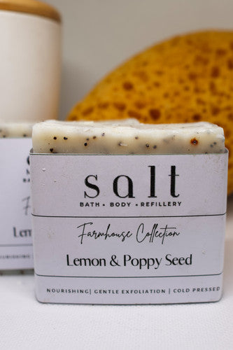 Farmhouse Collection - Lemon & Poppyseed Soap | Salt Bath Body Refillery